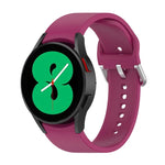 สายรัดนาฬิกาซิลิโคนแท้ หัวเข็มขัดกลมสีเงิน สำหรับ Samsung Galaxy Watch 5 44mm