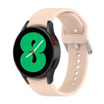 สายรัดนาฬิกาซิลิโคนแท้ หัวเข็มขัดกลมสีเงิน สำหรับ Samsung Galaxy Watch 5 44mm
