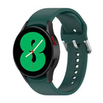 สายรัดนาฬิกาซิลิโคนแท้ หัวเข็มขัดกลมสีเงิน สำหรับ Samsung Galaxy Watch 5 44mm