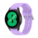 สายรัดนาฬิกาซิลิโคนแท้ หัวเข็มขัดกลมสีเงิน สำหรับ Samsung Galaxy Watch 5 44mm
