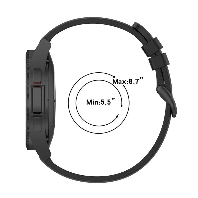 สายรัดนาฬิกาซิลิโคนปลายกลม 20mm สำหรับ Samsung Galaxy Watch 5 40mm, สำหรับ Samsung Galaxy Watch 5 44mm, สำหรับ Samsung Galaxy Watch 5 Pro 45mm