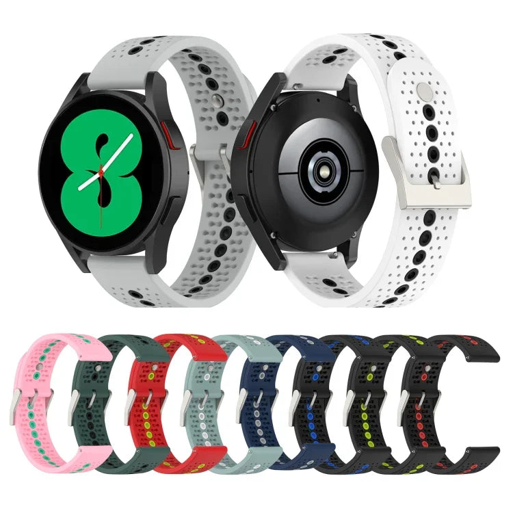 สายรัดนาฬิกาซิลิโคนรูสีสันสดใส 20mm สำหรับ Samsung Galaxy Watch 5 40mm, สำหรับ Samsung Galaxy Watch 5 44mm, สำหรับ Samsung Galaxy Watch 5 Pro 45mm