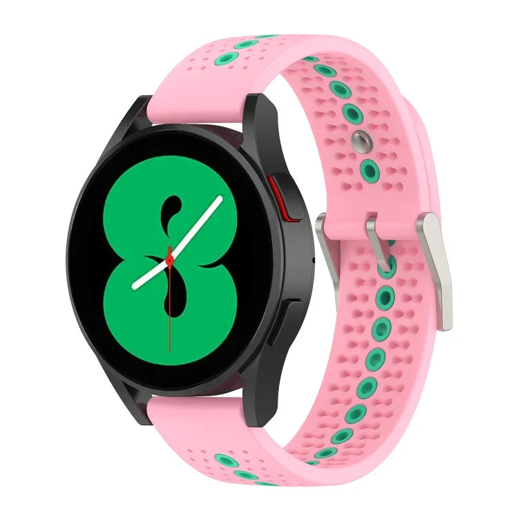 สายรัดนาฬิกาซิลิโคนรูสีสันสดใส 20mm สำหรับ Samsung Galaxy Watch 5 40mm, สำหรับ Samsung Galaxy Watch 5 44mm, สำหรับ Samsung Galaxy Watch 5 Pro 45mm