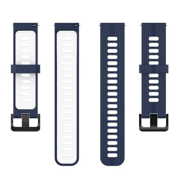 สายรัดนาฬิกาซิลิโคนลายเส้นสองสี 20mm สำหรับ Samsung Galaxy Watch 5 40mm, สำหรับ Samsung Galaxy Watch 5 44mm, สำหรับ Samsung Galaxy Watch 5 Pro 45mm
