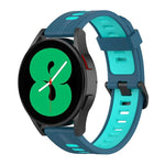 สายรัดนาฬิกาซิลิโคนลายเส้นสองสี 20mm สำหรับ Samsung Galaxy Watch 5 40mm, สำหรับ Samsung Galaxy Watch 5 44mm, สำหรับ Samsung Galaxy Watch 5 Pro 45mm
