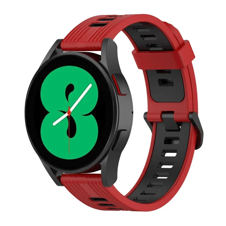 สายรัดนาฬิกาซิลิโคนลายเส้นสองสี 20mm สำหรับ Samsung Galaxy Watch 5 40mm, สำหรับ Samsung Galaxy Watch 5 44mm, สำหรับ Samsung Galaxy Watch 5 Pro 45mm