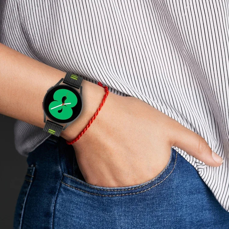 สายรัดนาฬิกาซิลิโคนลายเส้นสองสี 20mm สำหรับ Samsung Galaxy Watch 5 40mm, สำหรับ Samsung Galaxy Watch 5 44mm, สำหรับ Samsung Galaxy Watch 5 Pro 45mm