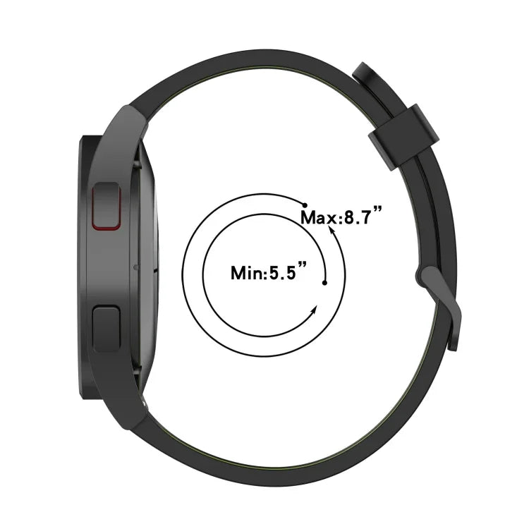 สายรัดนาฬิกาซิลิโคนลายเส้นสองสี 20mm สำหรับ Samsung Galaxy Watch 5 40mm, สำหรับ Samsung Galaxy Watch 5 44mm, สำหรับ Samsung Galaxy Watch 5 Pro 45mm