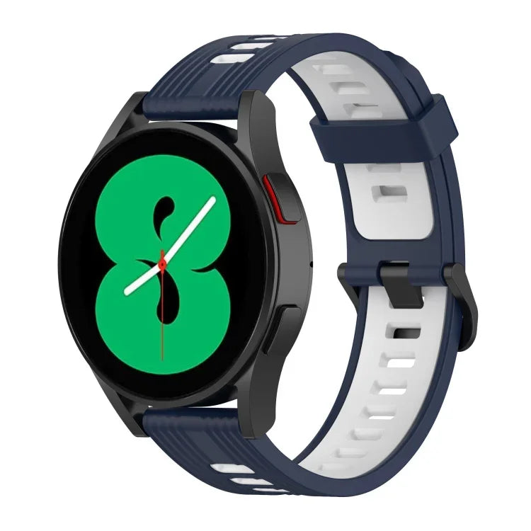 สายรัดนาฬิกาซิลิโคนลายเส้นสองสี 20mm สำหรับ Samsung Galaxy Watch 5 40mm, สำหรับ Samsung Galaxy Watch 5 44mm, สำหรับ Samsung Galaxy Watch 5 Pro 45mm