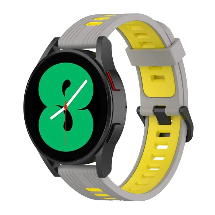 สายรัดนาฬิกาซิลิโคนลายเส้นสองสี 20mm สำหรับ Samsung Galaxy Watch 5 40mm, สำหรับ Samsung Galaxy Watch 5 44mm, สำหรับ Samsung Galaxy Watch 5 Pro 45mm