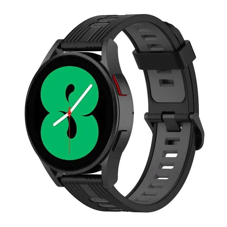 สายรัดนาฬิกาซิลิโคนลายเส้นสองสี 20mm สำหรับ Samsung Galaxy Watch 5 40mm, สำหรับ Samsung Galaxy Watch 5 44mm, สำหรับ Samsung Galaxy Watch 5 Pro 45mm