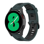 สายรัดนาฬิกาซิลิโคนลายเส้นสองสี 20mm สำหรับ Samsung Galaxy Watch 5 40mm, สำหรับ Samsung Galaxy Watch 5 44mm, สำหรับ Samsung Galaxy Watch 5 Pro 45mm