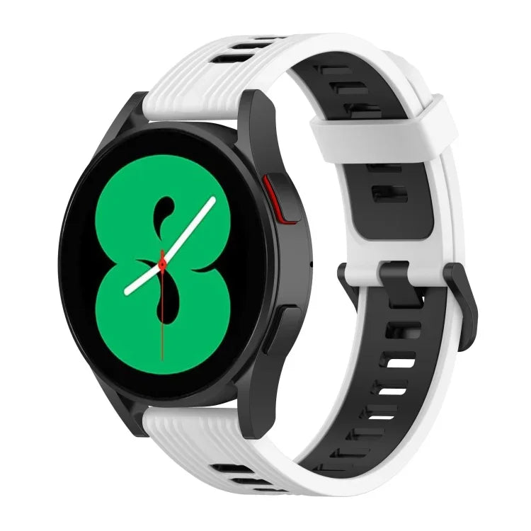 สายรัดนาฬิกาซิลิโคนลายเส้นสองสี 20mm สำหรับ Samsung Galaxy Watch 5 40mm, สำหรับ Samsung Galaxy Watch 5 44mm, สำหรับ Samsung Galaxy Watch 5 Pro 45mm