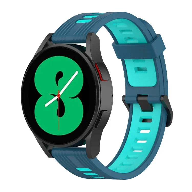 สายรัดนาฬิกาซิลิโคนลายเส้นสองสี 20mm สำหรับ Samsung Galaxy Watch 5 40mm, สำหรับ Samsung Galaxy Watch 5 44mm, สำหรับ Samsung Galaxy Watch 5 Pro 45mm