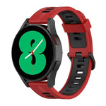 สายรัดนาฬิกาซิลิโคนลายเส้นสองสี 20mm สำหรับ Samsung Galaxy Watch 5 40mm, สำหรับ Samsung Galaxy Watch 5 44mm, สำหรับ Samsung Galaxy Watch 5 Pro 45mm