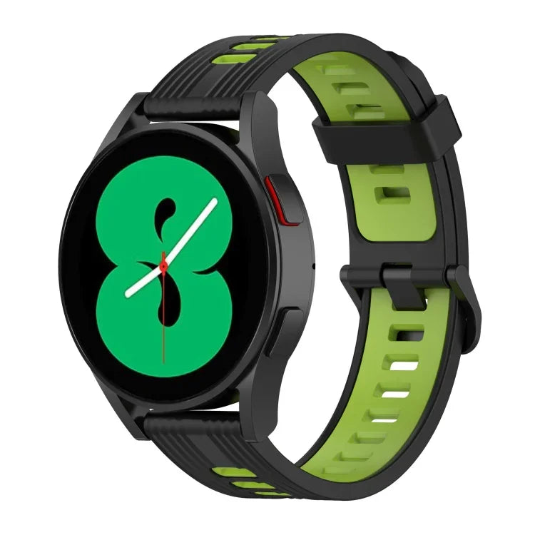 สายรัดนาฬิกาซิลิโคนลายเส้นสองสี 20mm สำหรับ Samsung Galaxy Watch 5 40mm, สำหรับ Samsung Galaxy Watch 5 44mm, สำหรับ Samsung Galaxy Watch 5 Pro 45mm
