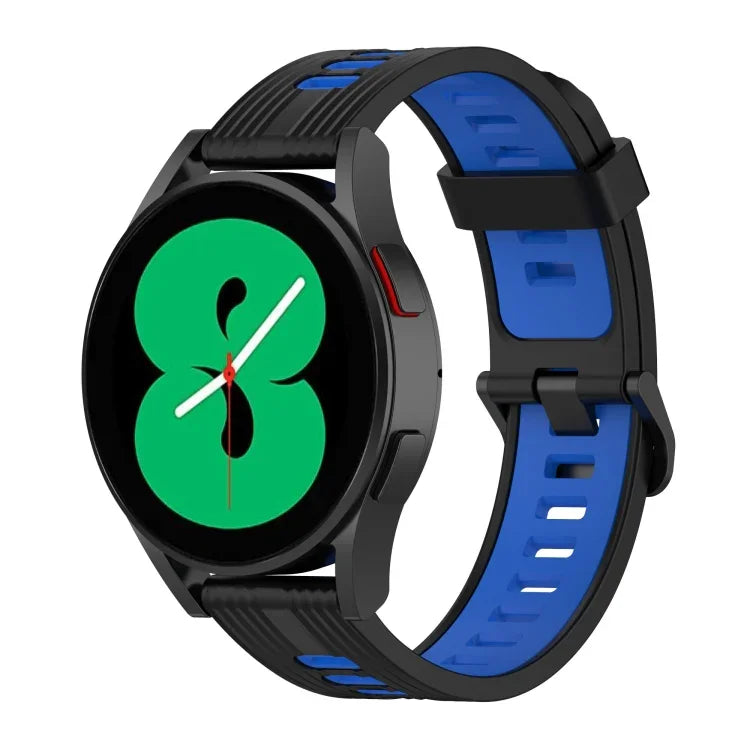 สายรัดนาฬิกาซิลิโคนลายเส้นสองสี 20mm สำหรับ Samsung Galaxy Watch 5 40mm, สำหรับ Samsung Galaxy Watch 5 44mm, สำหรับ Samsung Galaxy Watch 5 Pro 45mm