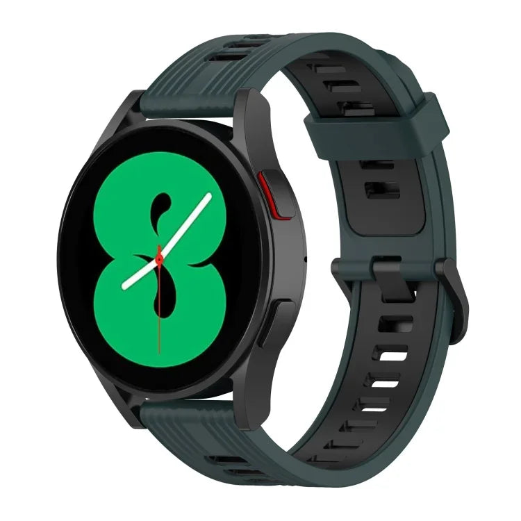 สายรัดนาฬิกาซิลิโคนลายเส้นสองสี 20mm สำหรับ Samsung Galaxy Watch 5 40mm, สำหรับ Samsung Galaxy Watch 5 44mm, สำหรับ Samsung Galaxy Watch 5 Pro 45mm