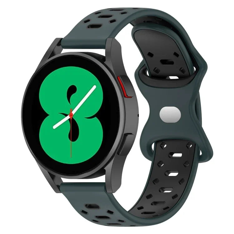 สายรัดนาฬิกาซิลิโคนลายเพชรสองสี 20mm สำหรับ Samsung Galaxy Watch 5 40mm, สำหรับ Samsung Galaxy Watch 5 44mm, สำหรับ Samsung Galaxy Watch 5 Pro 45mm