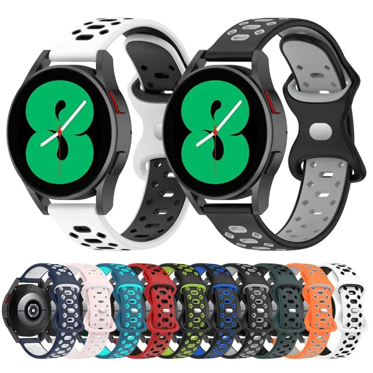 สายรัดนาฬิกาซิลิโคนลายเพชรสองสี 20mm สำหรับ Samsung Galaxy Watch 5 40mm, สำหรับ Samsung Galaxy Watch 5 44mm, สำหรับ Samsung Galaxy Watch 5 Pro 45mm