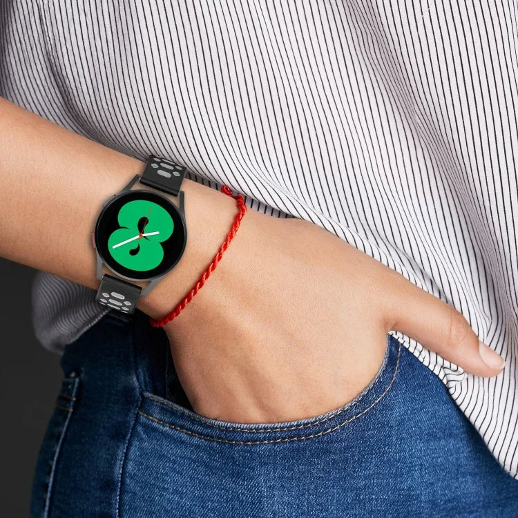 สายรัดนาฬิกาซิลิโคนลายเพชรสองสี 20mm สำหรับ Samsung Galaxy Watch 5 40mm, สำหรับ Samsung Galaxy Watch 5 44mm, สำหรับ Samsung Galaxy Watch 5 Pro 45mm