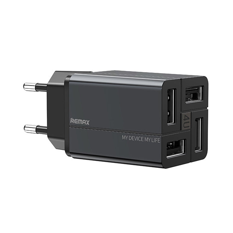 REMAX RP-U43 ที่ชาร์จเร็ว 3.4A 4 พอร์ต USB, ปลั๊ก EU, ปลั๊ก UK