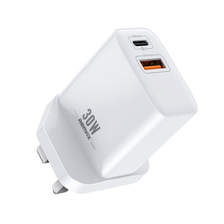 REMAX RP-U82 ชาร์จเร็ว 30W USB+USB-C/Type-C สองพอร์ต อินเตอร์เฟซคู่ ปลั๊ก CN, ปลั๊ก UK, ปลั๊ก US