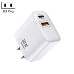 REMAX RP-U82 ชาร์จเร็ว 30W USB+USB-C/Type-C สองพอร์ต อินเตอร์เฟซคู่ ปลั๊ก CN, ปลั๊ก UK, ปลั๊ก US