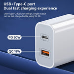 REMAX RP-U68 ชุดชาร์จเร็ว 20W USB+USB-C/Type-C สองพอร์ต อินเตอร์เฟซคู่ ปลั๊ก CN, ปลั๊ก EU, ปลั๊ก UK, ปลั๊ก US