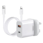 REMAX RP-U68 ชุดชาร์จเร็ว 20W USB+USB-C/Type-C สองพอร์ต อินเตอร์เฟซคู่ ปลั๊ก CN, ปลั๊ก EU, ปลั๊ก UK, ปลั๊ก US