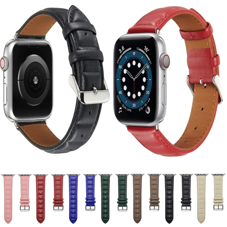 สายรัดนาฬิกาหนังแท้สำหรับ Apple Watch Series, 7 45mm / 6&SE&5&4 44mm / 3&2&1 42mm, 7 41mm / 6&SE&5&4 40mm / 3&2&1 38mm