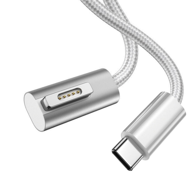 สายชาร์จ 100W 5 พิน MagSafe 1 (รูปตัว L) เป็น USB-C / Type-C PD ความยาวสาย: 1.8m, MagSafe 1 (รูปตัว L)