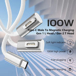 สายชาร์จ 100W 5 พิน MagSafe 1 (รูปตัว L) เป็น USB-C / Type-C PD ความยาวสาย: 1.8m, MagSafe 1 (รูปตัว L)