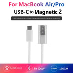 สายชาร์จ 100W 5 พิน MagSafe 2 (รูปตัว T) เป็น USB-C / Type-C PD ความยาวสาย: 1.8m, MagSafe 2 (รูปตัว T)