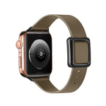 สายรัดนาฬิกาหัวเข็มขัดแม่เหล็กสีดำสี่เหลี่ยม สำหรับ Apple Watch Series, 7 45 มม. / 6&SE&5&4 44 มม. / 3&2&1 42 มม., 7 41 มม. / 6&SE&5&4 40 มม. / 3&2&1 38 มม.