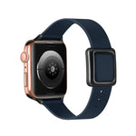 สายรัดนาฬิกาหัวเข็มขัดแม่เหล็กสีดำสี่เหลี่ยม สำหรับ Apple Watch Series, 7 45 มม. / 6&SE&5&4 44 มม. / 3&2&1 42 มม., 7 41 มม. / 6&SE&5&4 40 มม. / 3&2&1 38 มม.