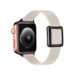 สายรัดนาฬิกาหัวเข็มขัดแม่เหล็กสีดำสี่เหลี่ยม สำหรับ Apple Watch Series, 7 45 มม. / 6&SE&5&4 44 มม. / 3&2&1 42 มม., 7 41 มม. / 6&SE&5&4 40 มม. / 3&2&1 38 มม.