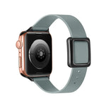 สายรัดนาฬิกาหัวเข็มขัดแม่เหล็กสีดำสี่เหลี่ยม สำหรับ Apple Watch Series, 7 45 มม. / 6&SE&5&4 44 มม. / 3&2&1 42 มม., 7 41 มม. / 6&SE&5&4 40 มม. / 3&2&1 38 มม.