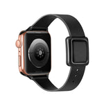สายรัดนาฬิกาหัวเข็มขัดแม่เหล็กสีดำสี่เหลี่ยม สำหรับ Apple Watch Series, 7 45 มม. / 6&SE&5&4 44 มม. / 3&2&1 42 มม., 7 41 มม. / 6&SE&5&4 40 มม. / 3&2&1 38 มม.