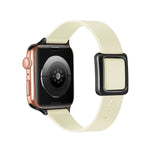สายรัดนาฬิกาหัวเข็มขัดแม่เหล็กสีดำสี่เหลี่ยม สำหรับ Apple Watch Series, 7 45 มม. / 6&SE&5&4 44 มม. / 3&2&1 42 มม., 7 41 มม. / 6&SE&5&4 40 มม. / 3&2&1 38 มม.