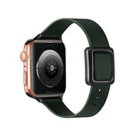 สายรัดนาฬิกาหัวเข็มขัดแม่เหล็กสีดำสี่เหลี่ยม สำหรับ Apple Watch Series, 7 45 มม. / 6&SE&5&4 44 มม. / 3&2&1 42 มม., 7 41 มม. / 6&SE&5&4 40 มม. / 3&2&1 38 มม.