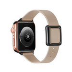 สายรัดนาฬิกาหัวเข็มขัดแม่เหล็กสีดำสี่เหลี่ยม สำหรับ Apple Watch Series, 7 45 มม. / 6&SE&5&4 44 มม. / 3&2&1 42 มม., 7 41 มม. / 6&SE&5&4 40 มม. / 3&2&1 38 มม.