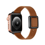 สายรัดนาฬิกาหัวเข็มขัดแม่เหล็กสีดำสี่เหลี่ยม สำหรับ Apple Watch Series, 7 45 มม. / 6&SE&5&4 44 มม. / 3&2&1 42 มม., 7 41 มม. / 6&SE&5&4 40 มม. / 3&2&1 38 มม.