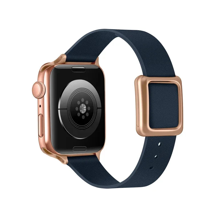 Magnetic Rose Gold Square Buckle Watch Band For Apple Watch Series, 7 45mm / 6&SE&5&4 44mm / 3&2&1 42mm, 7 41mm / 6&SE&5&4 40mm / 3&2&1 38mm