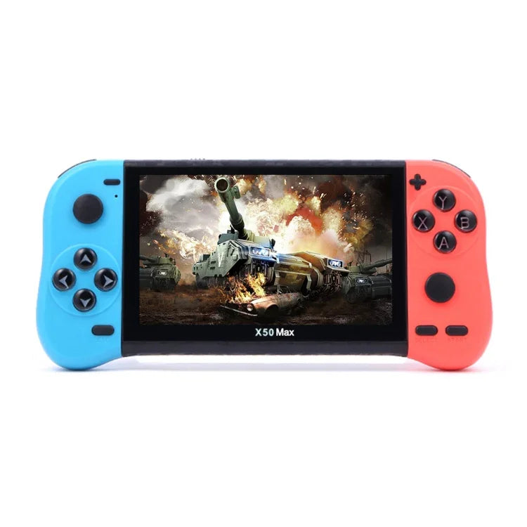 เครื่องเล่นเกมพกพาหน้าจอ 5.1 นิ้ว X50 Max สำหรับผู้เล่นสองคน พร้อมเกมกว่า 6000 เกม X50 Max / สีดำ, X50 Max / สีแดง+น้ำเงิน