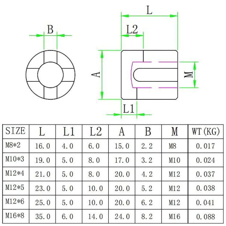 คลิปยึดลวดสแตนเลส 316 สำหรับสวน แบบไขว้ M8x2, M10x3, M12x4, M12x5, M12x6, M16x8
