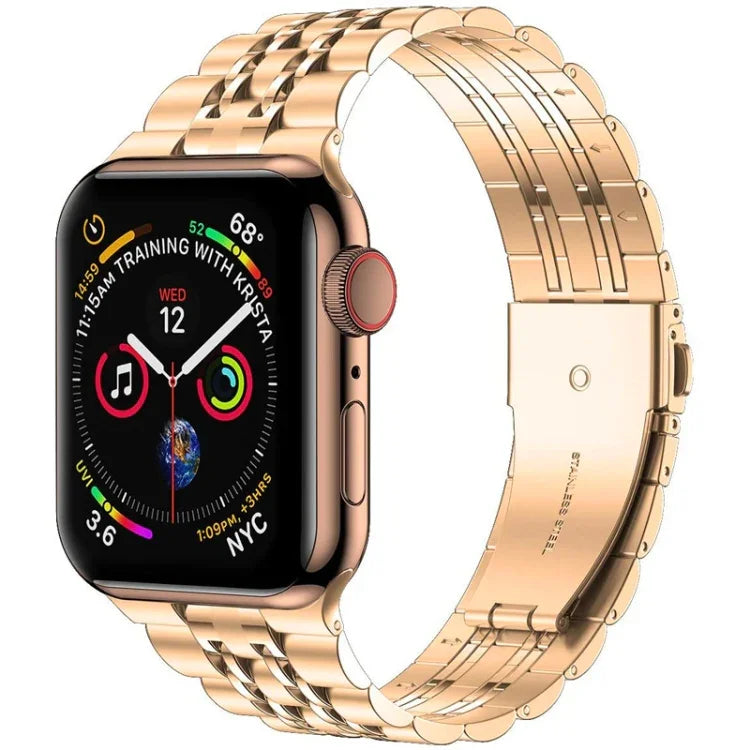 สายสแตนเลสสตีลบางพิเศษแบบเม็ดเจ็ด สำหรับ Apple Watch Series, 7 45มม. / 6&SE&5&4 44มม. / 3&2&1 42มม., 7 41มม. / 6&SE&5&4 40มม. / 3&2&1 38มม.