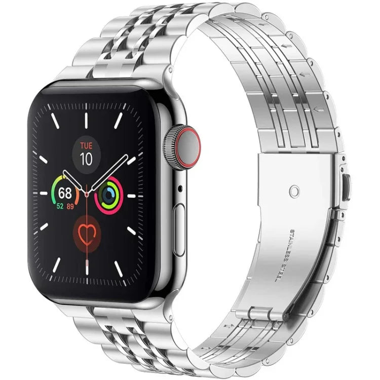 สายสแตนเลสสตีลบางพิเศษแบบเม็ดเจ็ด สำหรับ Apple Watch Series, 7 45มม. / 6&SE&5&4 44มม. / 3&2&1 42มม., 7 41มม. / 6&SE&5&4 40มม. / 3&2&1 38มม.