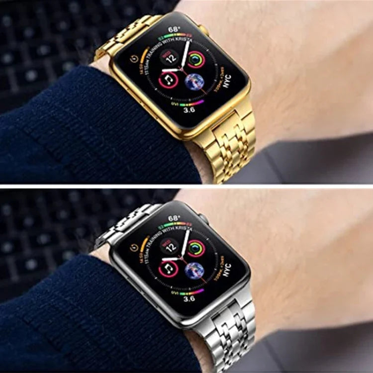 สายสแตนเลสสตีลบางพิเศษแบบเม็ดเจ็ด สำหรับ Apple Watch Series, 7 45มม. / 6&SE&5&4 44มม. / 3&2&1 42มม., 7 41มม. / 6&SE&5&4 40มม. / 3&2&1 38มม.
