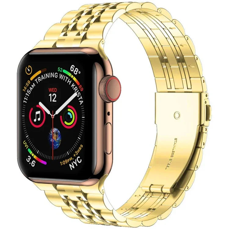 สายสแตนเลสสตีลบางพิเศษแบบเม็ดเจ็ด สำหรับ Apple Watch Series, 7 45มม. / 6&SE&5&4 44มม. / 3&2&1 42มม., 7 41มม. / 6&SE&5&4 40มม. / 3&2&1 38มม.